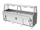 Culinaire CH.BMH.I.GA.7 7 Modules Island Bain Marie Hot Cupboard Commercial Bain Marie with A Frame Gantry Bain Marie