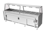 Culinaire CH.BMH.I.GA.8 8 Modules Island Bain Marie Hot Cupboard Commercial Bain Marie with A Frame Gantry Bain Marie