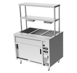 Culinaire CH.BMH.I.GDB.3 Island Bain Marie Hot Cupboard 3 Module with Double Gantry and Heat Lamps to Bottom Shelf Bain Marie