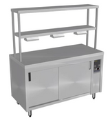 Culinaire CH.HC.I.GDB.6 6 Bay Island Hot Cupboard Warming Cupboard with 2 Tier Gantry and Heat Lamps to Bottom Shelf Heated Cupboard