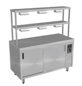 Culinaire CH.HC.I.GDD.8 8 Bay Island Hot Cupboard Warming Cupboard with 2 Tier Gantry and Heat Lamps to Both Shelves Heated Cupboard
