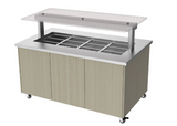 Culinaire CH.IBSJ.BMC.U.GSF.4 4 Bay Heated Mobile S/S Top & Joinery Panels Island Buffet Commercial Bain Marie Bain Marie