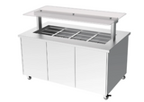 Culinaire CH.IBSS.BMC.U.GSF.4 4 Bay Heated Mobile S/S Top & Panels Island Buffet Commercial Bain Marie Bain Marie