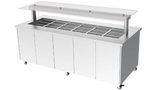 Culinaire CH.IBSS.BMC.U.GSF.6 6 Bay Heated Mobile S/S Top & Panels Island Buffet Commercial Bain Marie Bain Marie