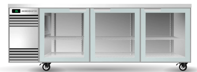 Skope CL.3.GSW.Tr-SS | Tropical | Remote| BackBar | 3 Glass Swing Door | Fridge | Under bench Fridge | Commercial Under Bench Fridge