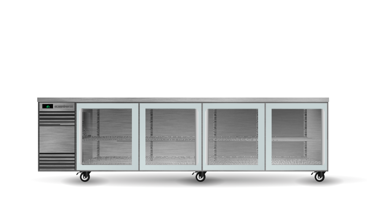 Skope BackBar CounterLine 4 Door Glass Underbench Fridge 721L