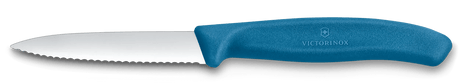 6.7633 - Blue Victorinox Swiss Classic Paring Knife, Wavy Edge 8cm