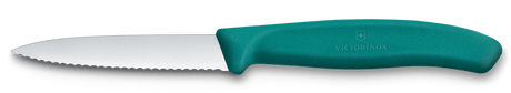 6.7633 - Green Victorinox Swiss Classic Paring Knife, Wavy Edge 8cm