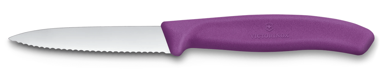 6.7633 - Purple Victorinox Swiss Classic Paring Knife, Wavy Edge 8cm
