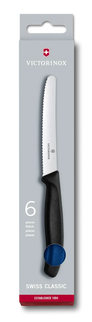 6.7233.6 - Steak & Pizza Knife 6 Piece Set, Wavy Edge 11cm & Blue