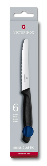 6.7233.6 - Steak & Pizza Knife 6 Piece Set, Wavy Edge 11cm & Blue