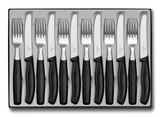 12 Piece Table Set, Wavy Edge - Black