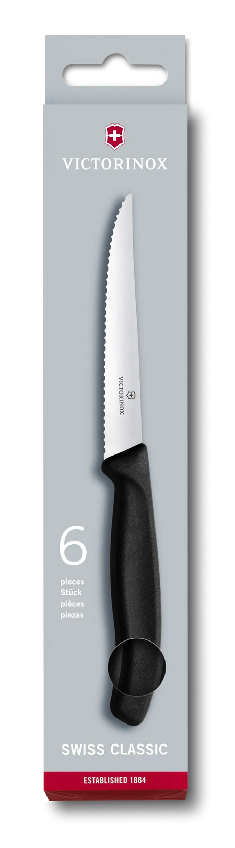 6.7233.6 - Steak & Pizza Knife 6 Piece Set, Wavy Edge 11cm & Blue
