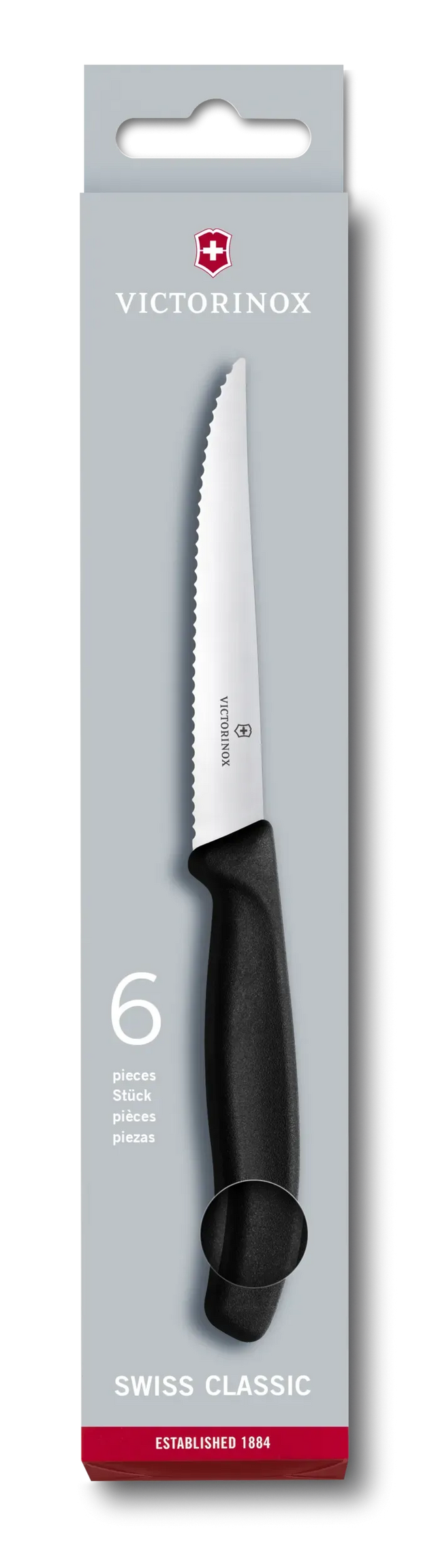 6.7233.6 - Steak & Pizza Knife 6 Piece Set, Wavy Edge 11cm & Blue