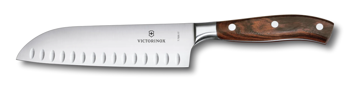 Santoku Knife, Fluted Edge 19cm - Wood