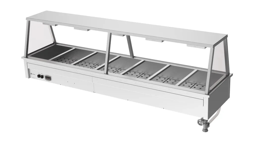 Culinaire CH.BM.D.GA.7 7 Modules Commercial Bain Marie Benchtop with A Frame Gantry Bain Marie