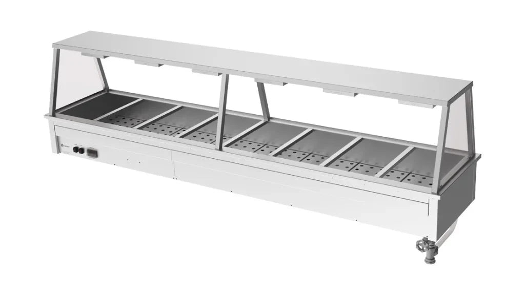 Culinaire CH.BM.D.GA.8 8 Modules Commercial Bain Marie Benchtop with A Frame Gantry Bain Marie