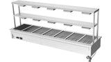 Culinaire CH.BM.D.GDB.7 7 Module Drop In Commercial Bain Marie Benchtop with Double Gantry and Heat Lamps Bain Marie