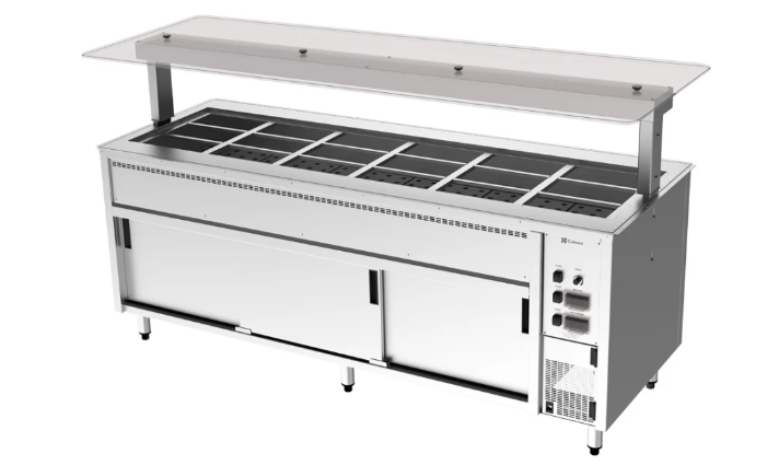 Culinaire CH.BMHC.U.GSF.6 Hot Cupboard 6 Bay Bain Marie Drop In Commercial Bain Marie Undercounter Counter Line Under Bench Bain Marie