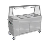 Culinaire CH.BMHM.GA.4 4 Modules Island Bain Marie Hot Cupboard Commercial Bain Marie Mobile with A Frame Gantry Bain Marie