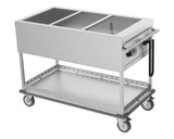 Culinaire CH.BMM.3 3 Module Commercial Bain Marie Mobile Bain Marie