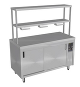 Culinaire CH.HC.I.GDB.4 4 Bay Island Hot Cupboard Warming Cupboard with 2 Tier Gantry and Heat Lamps to Bottom Shelf Heated Cupboard