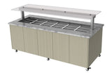 Culinaire CH.IBGJ.BMC.U.GSF.6 6 Bay Heated Mobile Stone Top & Joinery Panels Island Buffet Commercial Bain Marie Bain Marie