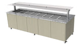 Culinaire CH.IBGJ.BMC.U.GSF.8 8 Bay Heated Mobile Stone Top & Joinery Panels Island Buffet Commercial Bain Marie Bain Marie
