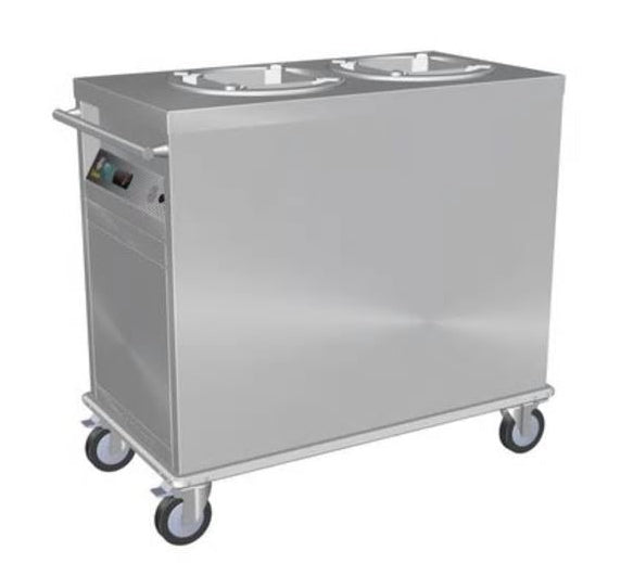 Culinaire CH.PD.HS.2 Dual Tube Mobile Plate Dispenser Heated Plate Dispenser with Static Heating