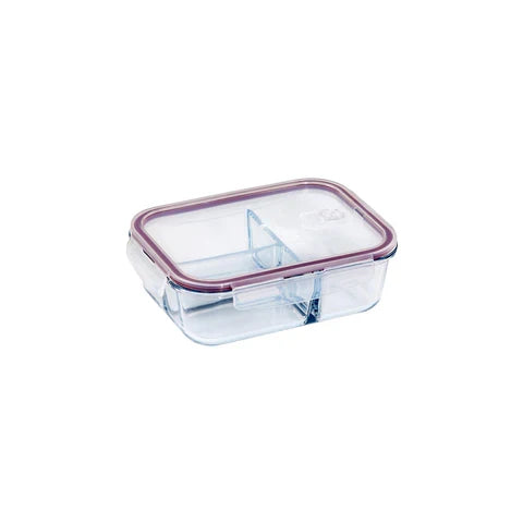 Eterna Glass Containers 3 Div Rect 1500ml (Set of 5)
