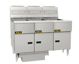 Anets FDAGG314R Goldenfry Gas Tube Fryer with 3 Bank Fryer Filter Drawer System Millivolt Control Deep Fryers