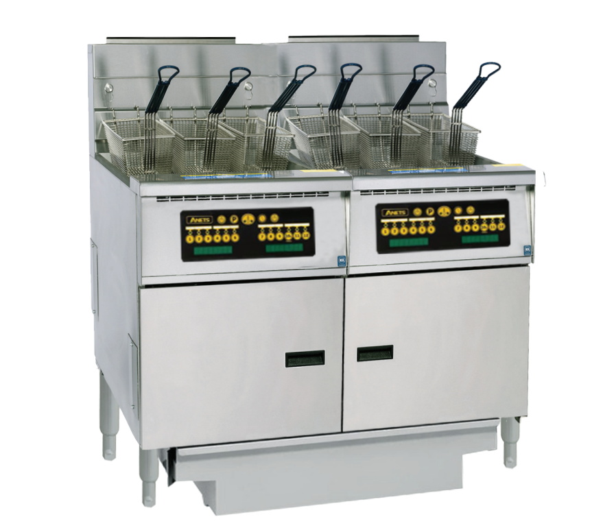 Anets FDAGP275C Platinum 75 Series Gas Fryer with Computer Control 2 Filter Drawer System Drawer Fryers
