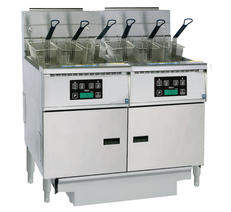 Anets FDAGP275D Platinum 75 Series Gas Fryer with Digital Control 2 Filter Drawer System Drawer Fryers