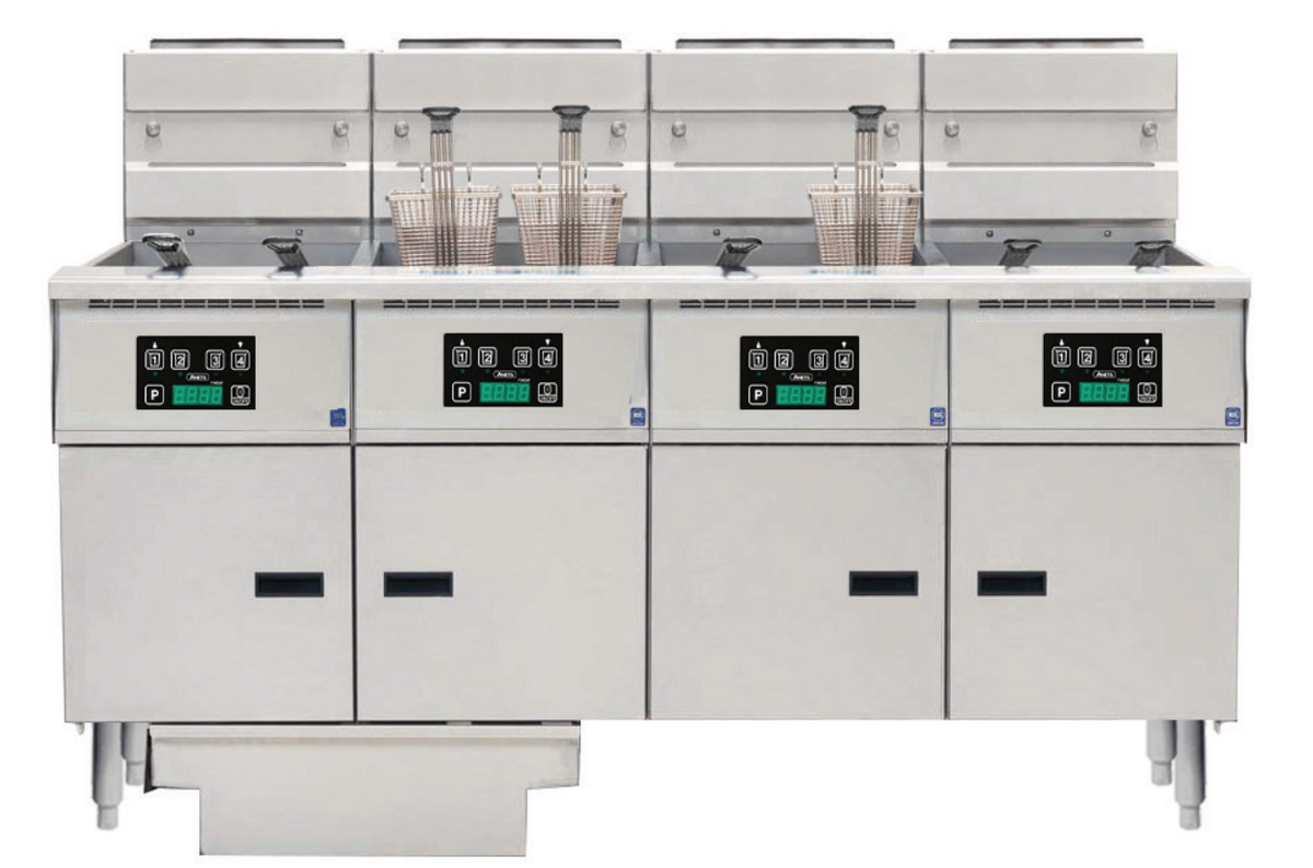 Anets FDAGP455D Platinum Series Gas Fryer with Digital Control 4 Filter Drawer System Drawer Fryers