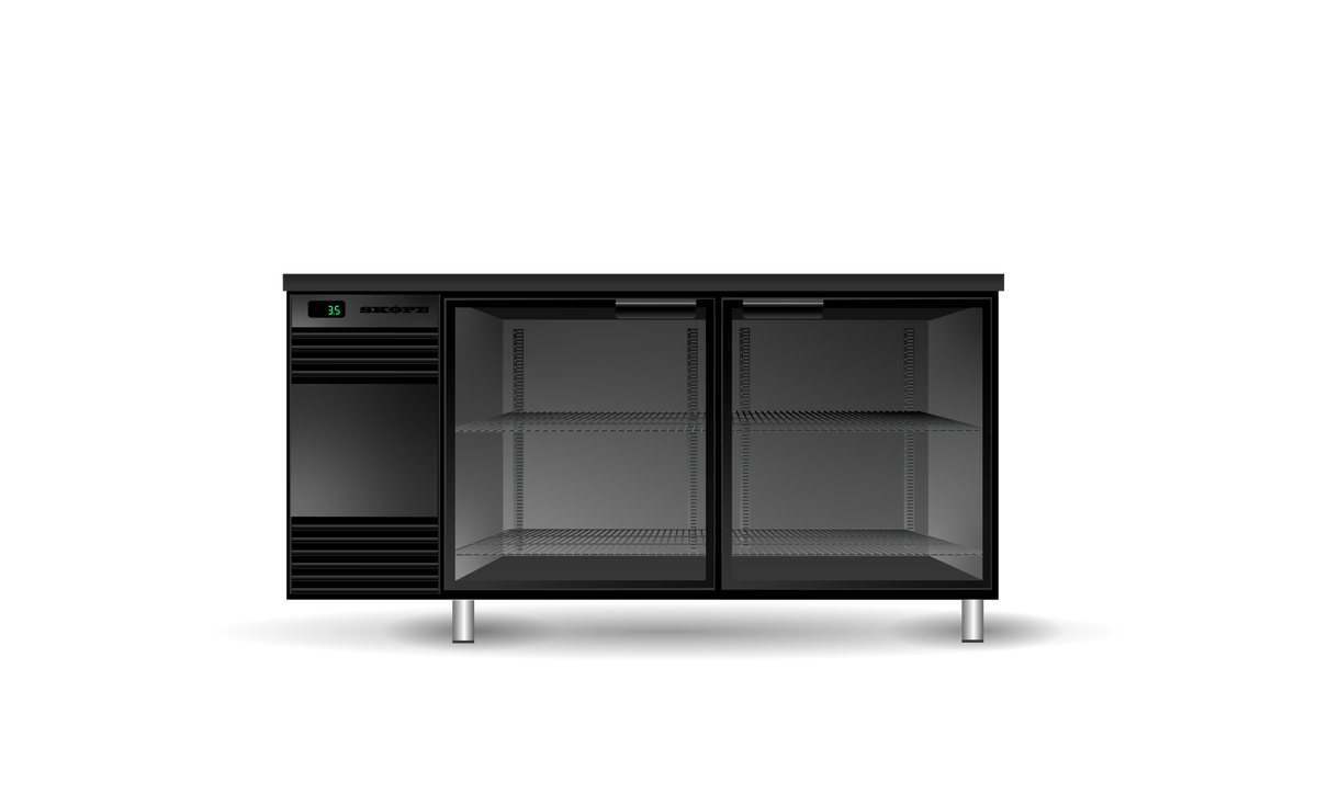 Skope BackBar 2 Glass Swing Door Remote Chiller 290L