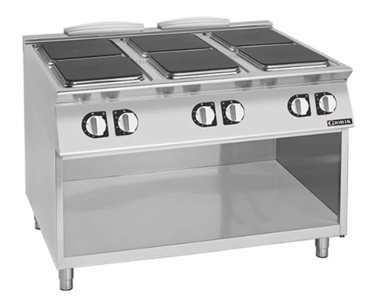 Giorik CE96QGT 900 Series 6x Square Hot Plates On Open Base Electric Boiling Top