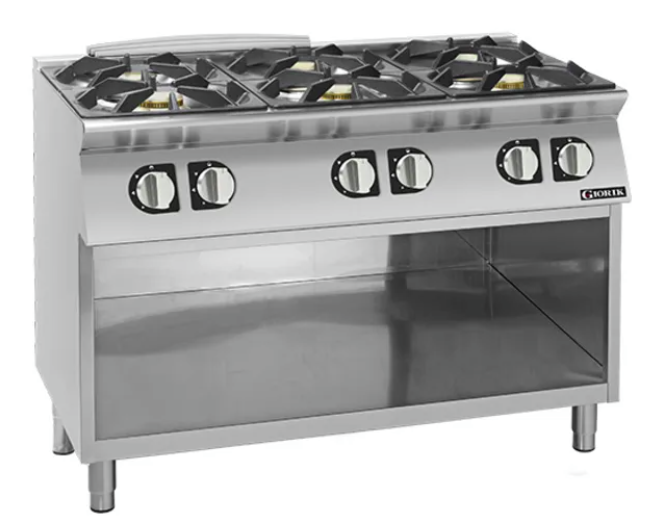 Giorik CG760GT 700 Series 6 Burner Gas Boiling Top On Open Base Boiling Tops