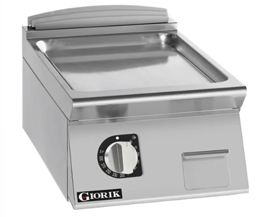 Giorik FLE92TCRXT 900 Series 400mm Wide Countertop Smooth Satin Chrome Plate Electric Frytop