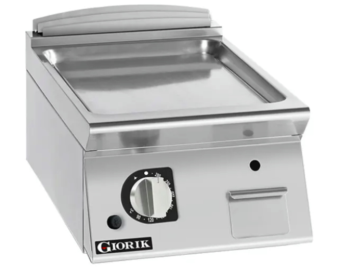 Giorik FLG72TCRXT 700 Series 400mm Wide Smooth Satin Chrome Gas Frytop