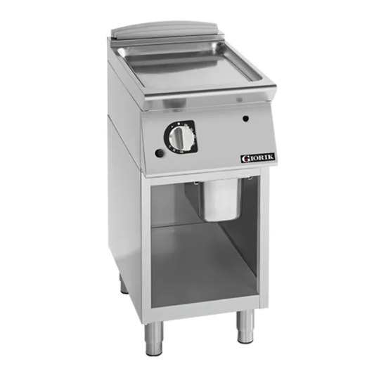 Giorik FLG92GCRXT 900 Series 400mm Wide On Open Base Smooth Satin Chrome Plate Gas Frytop