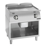 Giorik FME741GCRXT 700 Series 800mm Wide 1/3 Ribbed 2/3 Smooth Satin Chrome Plate On Open Base Electric Frytop