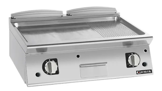 Giorik FMG741TCRXT 700 Series 800mm Wide 1/3 Ribbed 2/3 Smooth Satin Chrome Gas Frytop