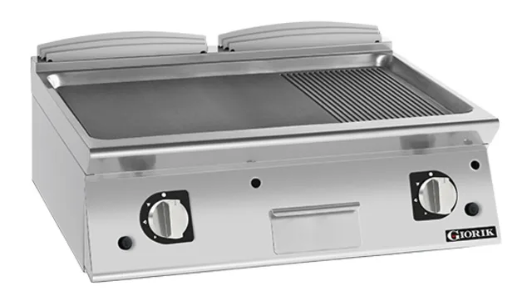 Giorik FMG741TFT 700 Series 800mm Wide Half Ribbed Mild Steel Countertop Gas Frytop