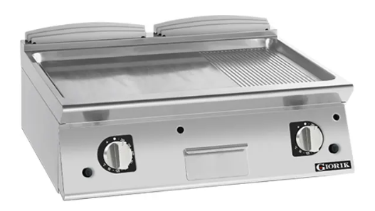 Giorik FMG941TCRXT 900 Series 800mm Wide Countertop 1/3 Ribbed 2/3 Smooth Satin Chrome Plate Gas Frytop
