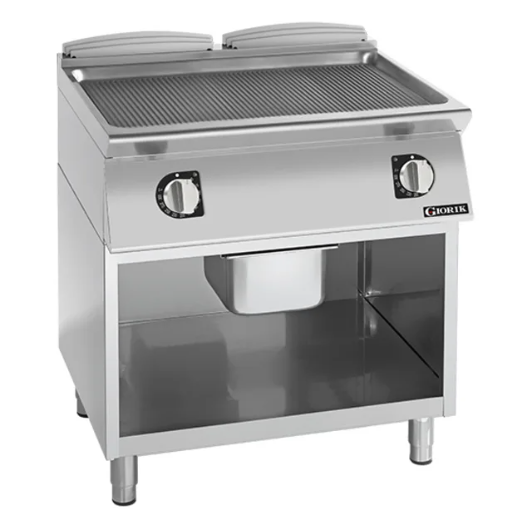 Giorik FRE741GFT 700 Series 800mm Wide Ribbed Mild Steel On Open Base Electric Frytop