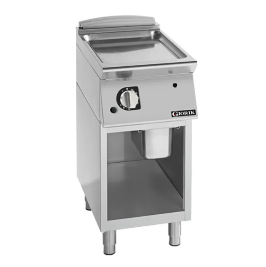 Giorik FLG72GCRXT 700 Series 400mm Wide Smooth Satin Chrome On Open Base Gas Frytop
