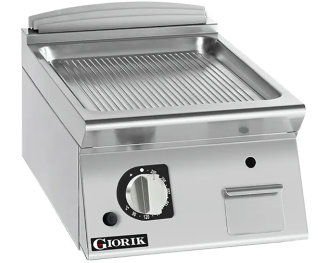 Giorik FRG72TCRXT 700 Series 400mm Wide Ribbed Satin Chrome Gas Frytop