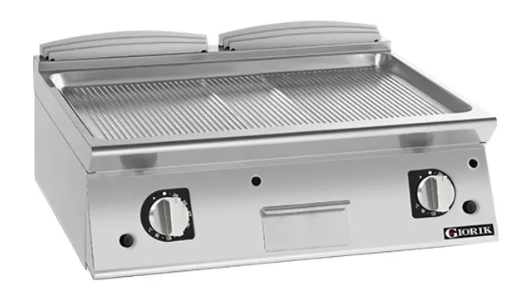 Giorik FRG741TCRXT 700 Series 800mm Wide Ribbed Satin Chrome Gas Frytop
