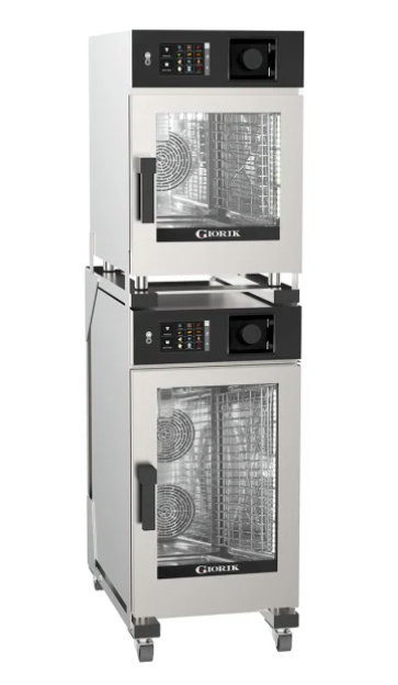 Giorik KBEST.11.0610.L.RO.H Kore 6 on 10 x 1/1 GN Electric Boiler with Recirculating Ventless Hood with Reverse Osmosis and Left Hand Hinge Door Combi Oven