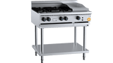 K+ Series KBT-SB4-GRP3 Combination Four Open Burners & 300mm Grill Plate On Stand